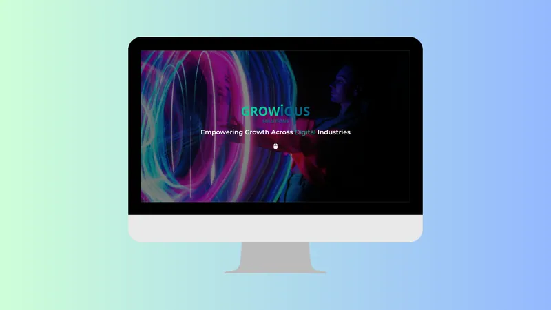 Growious Solutions website on a desktop screen